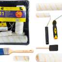 Bates - Paint Tray Set, Paint Rollers, Paint Brushes for Wall, Tray, Roller Brush, 11 Piece Home Painting Supplies, Foam Brush, House Painting Supplies, Painting Tools, Interior, Exterior