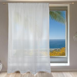 Custom-Made] One-Way See Through Privacy Lace Curtain ], , 1 Panel, Fire Retardant, UV Blocking, Thermal Insulated, White Semi Sheer for Living Room/Bedroom