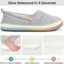 HomeTop Women's Comfy Loafer Slippers Lightweight Memory Foam Non-slip Indoor House Shoes (10 B(M) US, Light Gray)