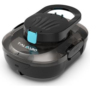 Pleco S1 Cordless Robotic Pool Cleaner with 75-80Mins Runtime, 2.5H Fast Charging, Small Pool Vacuum Robot for Above-Ground Flat-Bottom Pools up to 645 Sq.ft, Lightweight, Auto-Parking (Black)