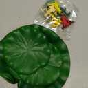 32 Packs Mini Plastic Frog Decor and Artificial Lily Pads,Include 12 Colorful Plastic Frogs and 20 Floating Lily Pads for Ponds Artificial Pond Plants for Garden Pool Decor Party Favor