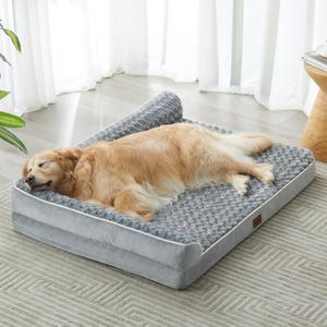 BFPETHOME Orthopedic Dog Beds for Large Dogs-Waterproof Sofa Dog Bed with Removable Washable Cover, Big Pet Bed with Waterproof Lining and Nonskid Bottom,Pet Bed for Large Dogs