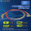 2026 Upgrade 22985 Plus II Manifold Hose Set - 72",Low Loss,Standard 1/4" FL to 1/4" FL Vacuum Certified Refrigerant Hose,for R410A and All Common Refrigerants- 800 PSI Working Pressure,(Pack of 3)