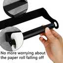 Paper Towel Holder, Black Stainless Steel Under Cabinet Wall Mount, Self-Adhesive Kitchen Roll Rack, Heavy-Duty Organization Storage