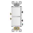 CML Double Rocker Decorator Light Switch, Dual Single Pole Paddle in-Wall Switch, Self-grounding Electrical On/Off Interrupter, 15A 120V, UL Listed, 1 Pack, White