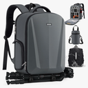 SDYSM Camera Backpack, Hardshell DSLR/SLR Camera Bag with Lens Pouch & 15.6" Laptop Compartment Waterproof Camera Case with Rain Cover Photography Backpack Compatible for Canon/Nikon/Sony/ Drone, Gray