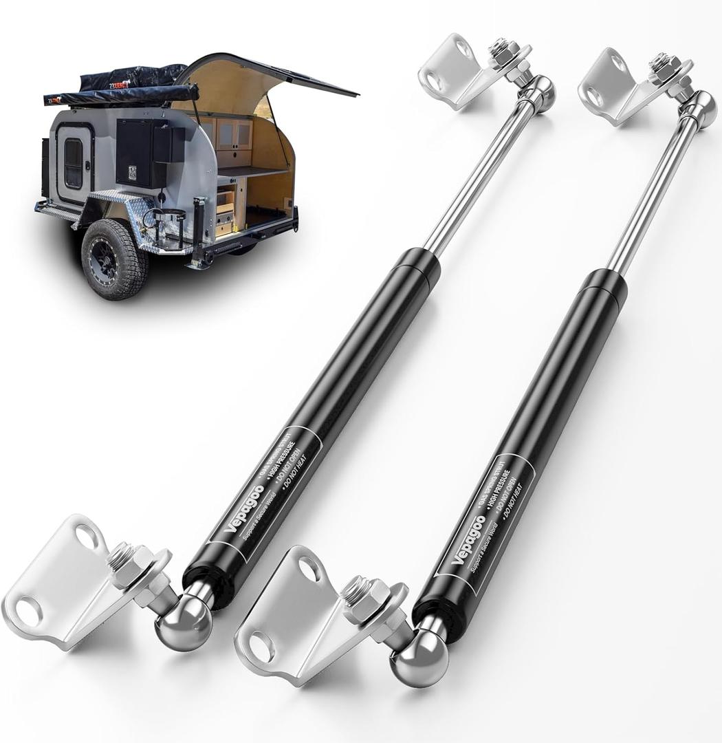 Vepagoo 36 Inch 300Lb/1334 Gas Struts Shock Spring with L Mounts, Lift Support for RV Bed Heavy-Duty Lid Box Trailer Cover Hatch Door Basement Door Window, 2pcs (1 Pair)