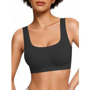 Avidlove Women's Comfy Pullover Wireless Bra Seamless Bralettes No Underwire T Shirt Wirefree Wide Straps Sleep Everyday Bras (Large, Black)