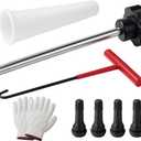 Car Tire Valve Quick Change Tool Kit, 7PCS Tyre Valve Stem Core Replacement Set Includes 4PCS TR413 Valve Stems, Replacing Leaky Valves Stem Installation Tool, Universal Fit