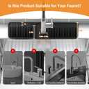 Faucet Mat for Kitchen Sink, 24"X5.5" Silicone Sink Splash Guard with Soap Holder, Snap-On Design & 7slope Fast Drain, Folding Sink Faucet Mat for Universal Kitchen Bathroom SinkBlack