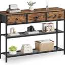 SONGMICS Console Table with 3 Fabric Drawers, Narrow Entryway Furniture, 11.8"D x 38.9"W x 31"H