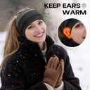 Sukeen Ear Warmer Headband for Women, Double-Layer Warm Winter Headbands for Women, Ear Muffs for Running Cycling Sports (z Black Red, 2 pack)