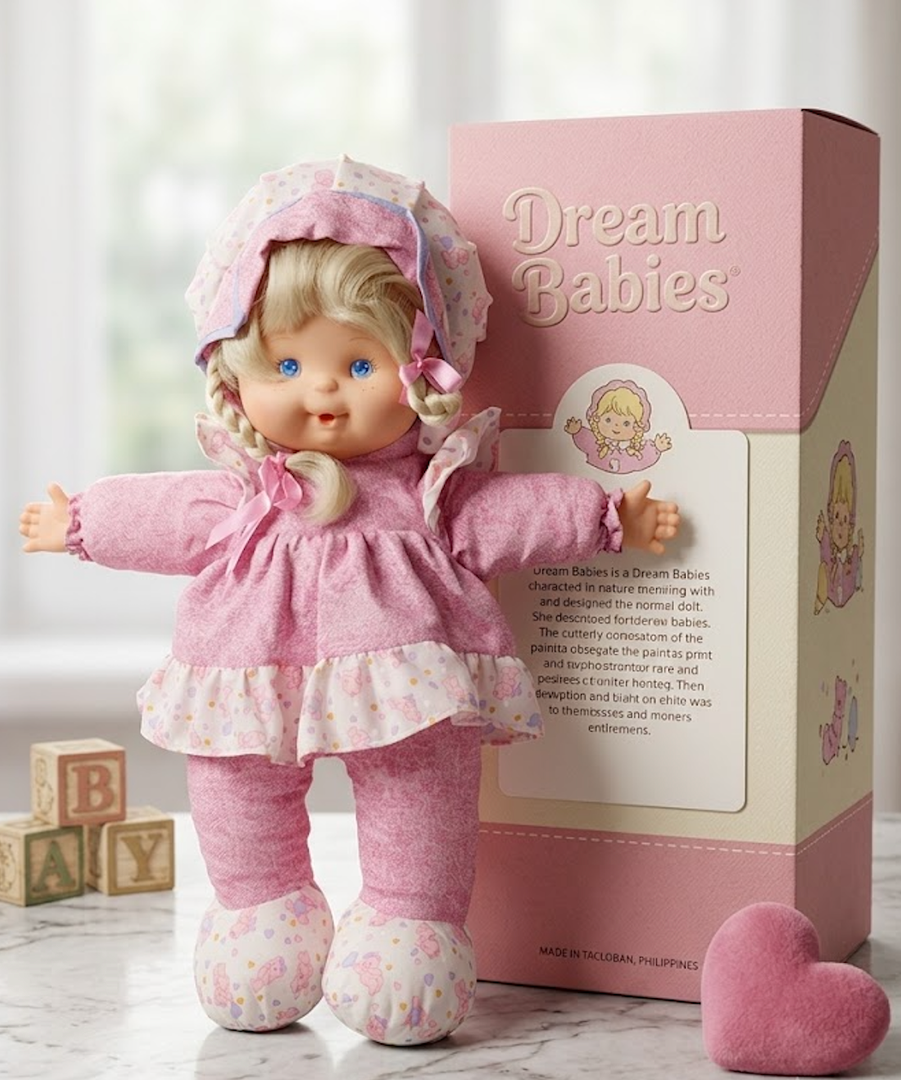 Vintage 80s Kids Doll Plush Toy, Soft Doll, Plush Doll, Baby Doll, Babydoll, Stuffed Toy