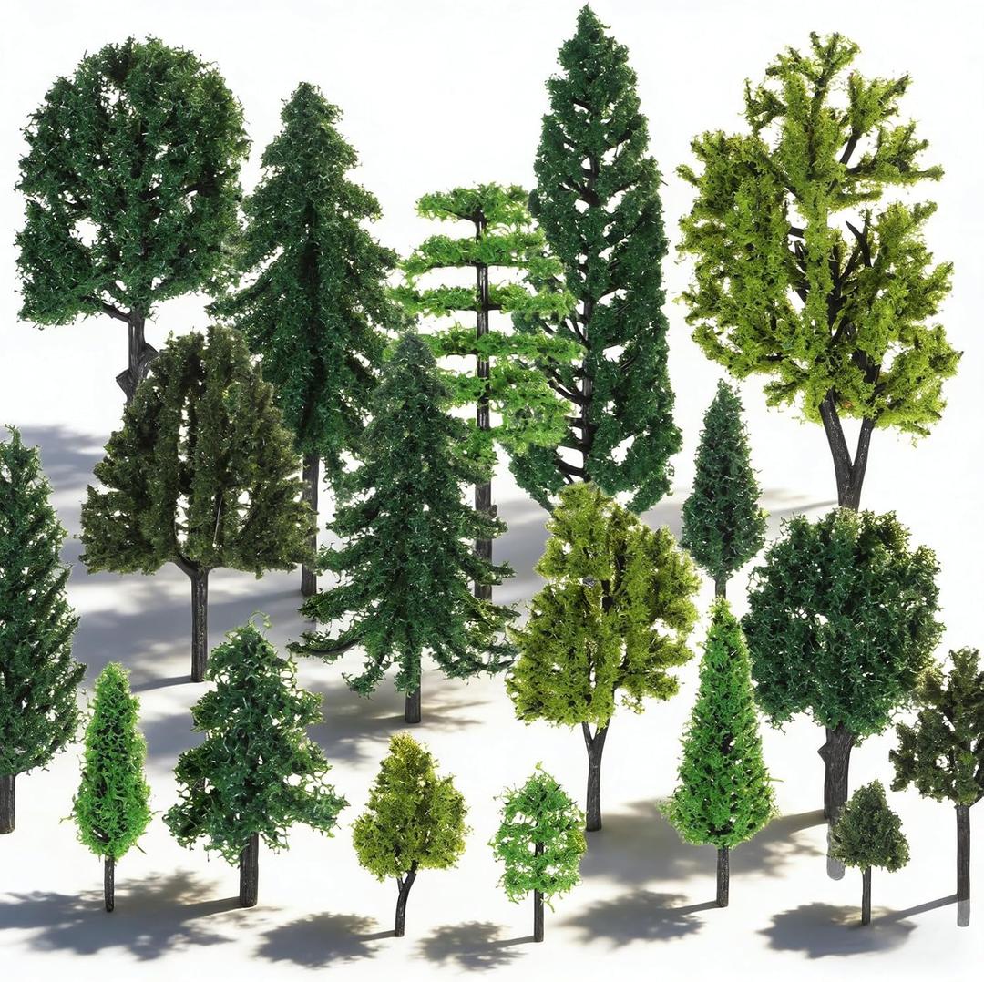 42 Pieces Model Trees 1.2-6.3 Inch Mixed Miniature Tree, Fake Mini Trees for Crafts, Mixed Miniature Fake Diorama Tree, for DIY Crafts, Building, Scenery Landscape