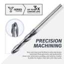 ZahyoX 2 Flutes TiAlN Coated Ball Nose End Mill, Solid Carbide Upcut Spiral CNC Router Bit, 1/4" Diameter, 1/8" Radius, 1/4" Shank, 1-1/8" Cutting Length, 3" Overall Length, CNC Cutter Milling Tool