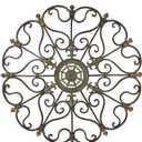 Deco 79 Metal Scroll Home Wall Decor Wall Sculpture, Wall Art 29" x 4" x 29", Brown
