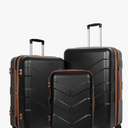 Luggage Sets 3 Piece with Spinner Wheel, Hardside Suitcase Set with TSA Lock, Expandable Travel Luggage for Men and Women, Black
