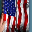 Spiral Journal Notebook,A5 Hardcover Lined Journals for Women Girl 6 x 8.3 in,120 Pages Thick Paper,Cute College Ruled Writing Notebook for Gifts Office Work School(Old Wood American Flag)