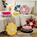Flower Shaped Decorative Throw Pillow Cushion for Bed Couch, Cute Flower Plush Throw Pillows Home Decor Floor Pillow Seating Cushions (Yellow, 13.7 Inches)