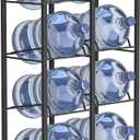 mocomax 5 Gallon Water Jug Holder, Detachable Water Bottle Holder for 8 Bottles, 4 Tier Heavy Duty Water Jug Stand, Water Dispenser Rack for Home, Gym, Kitchen, Office, Black