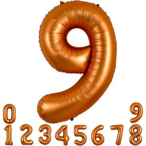TONIFUL 40 Inch Orange Large Numbers Balloon 0-9 Birthday Party Decorations,Big Number 9 Foil Balloon Digital 9 for Birthday Party,Wedding, Bridal Shower,Engagement,Graduations,Anniversary,Baby Shower