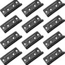 Biaungdo 12 Pack 2Inch x 1Inch Non-Mortise Door Hinge, Cabinet Vintage Furniture Hardware Antique Door Hinge for Wooden Cases, Cabinets, Gift Boxes, Tool Box, Jewelry Boxes (Black)