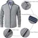VtuAOL Men's Cardigan Sweaters Casual Full Zip Sweaters Knitted Cardigan with Pockets (Black, XXL)