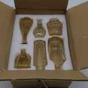 Gold Amber Glass Bud Vases Set of 12, Small Vases for Flowers, Champagne Mini Vintage Vases for Centerpieces, Bud Vase in Bulk for Wedding Decor, Single Flowers, Office and Home Table Flower Decor (12pcs-gold Amber)
