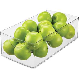 iDesign Stackable Clear Plastic Extra Long Storage Bin, Organizer for Kitchen Cabinet or Pantry