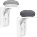 WALI Outlet Shelf Wall Holder,Bathroom Walls Shelves up to 10lbs Standard Vertical Duplex Wall Shelf Organizer for Smart Home Decor Space Saving Power Tools, Toothbrush (OLS002-W), 2 Pack, White