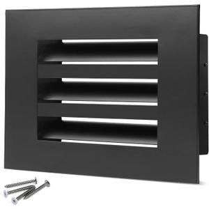 8x6 Modern AC Vent Cover Decorative Air Vent Register Grille, Linear Slot Diffuser, Adjustable Airflow, Quiet Operation, HVAC Vent Cover for Ceiling, Wall & Floor, Black Aluminum Alloy