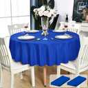 2 Pack Royal Blue Round Tablecloth Waterproof Stain Resistant Wrinkle Free Table Cloth 210GSM Polyester Washable Wipeable Circle Table Cover for Party, Banquet, Wedding (70 inch, 2 Pcs)