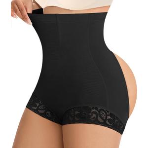 MERYOSZ Butt Lifting Shapewear Panties Tummy Control Underwear for Women High Waisted Faja Body Shaper Shorts (Large, Black)