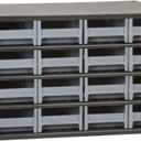 Akro-Mils Steel Garage Storage Cabinet, Small Parts Organizer Metal Cabinet for Hardware, Nails, Screws, Bolts, Nuts, and More, 17" W x 11" D x 11" H, 16-Drawer, Gray Cabinet/Gray Drawers (19416)
