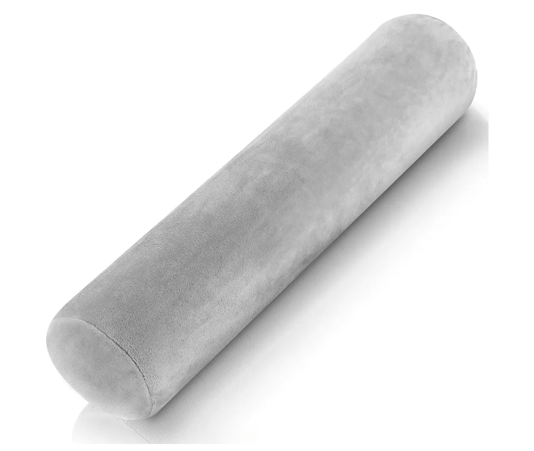 Prasacco Round Body Pillow Cover, Round Bolster Roll Body Pillowcase Full Body Pillow Case Pillowcase Soft Body Pillow Cover with Zipper for Bedroom, Living Room (7.9 x 47Inch/20 x 120cm, Gray)