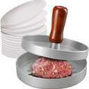 Smashed Burger Press 100 Patty Paper Set, Stainless Steel Burger Smasher Tool, Round Non-Stick Meet Beef Veggie Hamburger Mold, Press Patty Maker, Smasher Cooking Gadgets for Kitchen BBQ Grilling