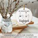 2 x Engagement Gifts for Couples 2025  Ceramic Christmas Ornament, Newly Engaged Couple Gift, Romantic Engagement Gift Keepsake