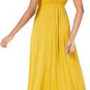 Amazon Essentials Women's V Neck Short Sleeve Waisted Maxi Dress, 