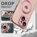 Magnetic Case for iPhone 14 Case for Women Girls Female [Compatible with Magnetic] Soft Luxury Love for iPhone 14 Phone Case [ Four Raised Bumper Shockproof] 14 Cove Pink