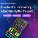i9 Real-Time Voice Changer with Sound Card 8 Voice Effects, Full Accessories Included (Mini Mic, Monitor Earphone, 2 Adapters), Plug & Play, Compatible with PC, PS5, Xbox, Switch, Android & iOS
