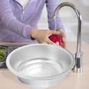 ABOOFAN Large Aluminum Basin 11.22In Multipurpose Kitchen Wash Basin for Fruits Vegetables Salad Mixing and Food Prep Metal Bowl