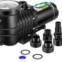 VIVOHOME 2.0HP Pool Pump - 115V/230V Self-Priming Motor - In-Ground/Above Ground - 6800GPH Energy Efficient - 1.5", 2", and 1.25"-1.5" Connectors w/Strainer Basket