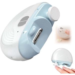 Electric Nail Clipper for Seniors & Adults, 2-in-1 Electric Toenail & Fingernail Clipper with 2 Grinding Heads, Gentle Nail Trimmer for Thick & Hard Nails, Low Noise, USB Rechargeable & Portable