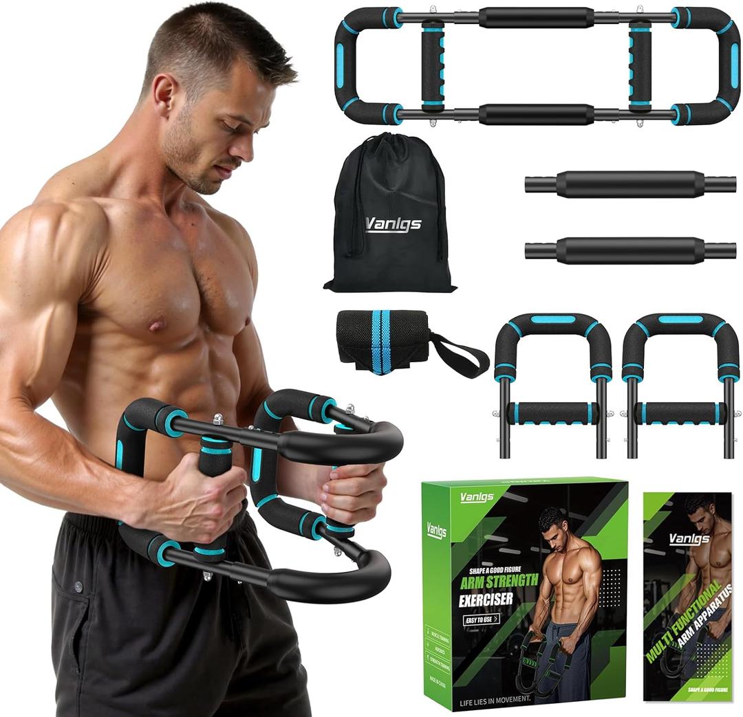 Twister Arm Trainer for Men, Chest Workout Equipment 5-Level Adjustable (40-130lb) with Ergonomic 27 Targets Biceps/Clip/Thigh, Portable Exerciser for Home Gym Travel Fitness