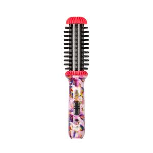 CALISTA GoGo Mini Heated Round Brush | Curl, De-Frizz, and Style Hair with the Mini 7 Styling Tool | Heats to 365F | Perfect for Travel | Dual Voltage | Compatible for Most Hair Types (Pink Petals)