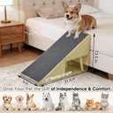 Split Ottoman Dogs Ramp, Dog Ramp for Couch and Bed, Dog Stairs for Small Dogs and Cats, 2-in-1 Foldable Wooden Pet Stairs and Ottoman,Non-Slip Fabric Surface Ramp for Couch and Bed Gray