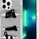 MOSNOVO Case for iPhone 13 Pro, [Buffertech 6.6ft Military-Grade Drop Protection] [Anti Peel Off Tech] Clear TPU Bumper Phone Case Cover Design - Hidden Black Cat
