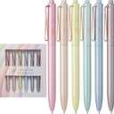 Mr. Pen- Retractable Gel Pens, 6 Pack, Black Ink, Metallic Colorful Barrels, Fine Point 0.7mm, Fast Dry, Smooth Writing, Cute Pens for Drawing, Writing Planner and School Supplies
