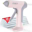 Cordless Hot Glue Gun, 4V 10s Fast Preheat, USB-C, 2000mAh Battery with Indicator, Smart Temp Control, Anti-Drip, Auto-Off, 307mm Glue Sticks, DIY Crafts, Home Repair, School Project (Light pink)
