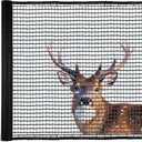 Junkogo Deer Fence Netting, 4x100 Ft Plastic Mesh Netting for Garden Protection, Temporary Fence Animals Barrier for Bird, Chicken, Reusable Mesh Fencing Roll for Vegetable, Fruit Tree, Shrubs, Black